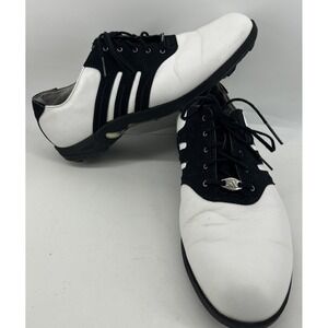Adidas MC Z-Traxion Golf Shoes White With Black Stripes Men's‎ 11.5